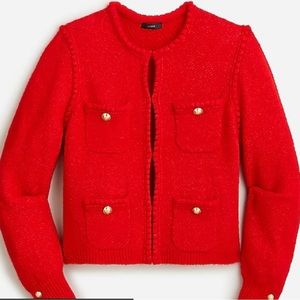 NWT - J. Crew Red Odette Sweater Lady Jacket
